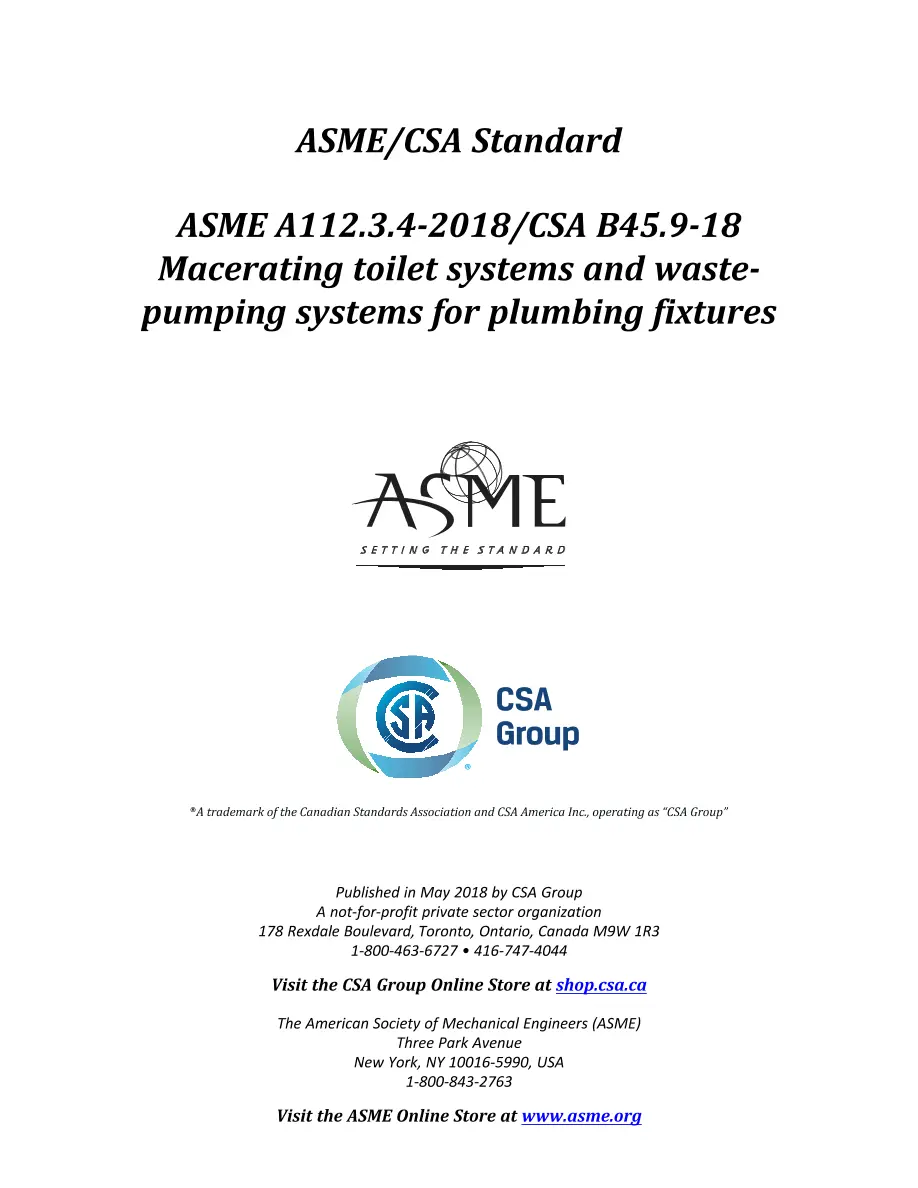 ASME A112.3.4-2018/CSA B45.9-18 (R2023) pdf