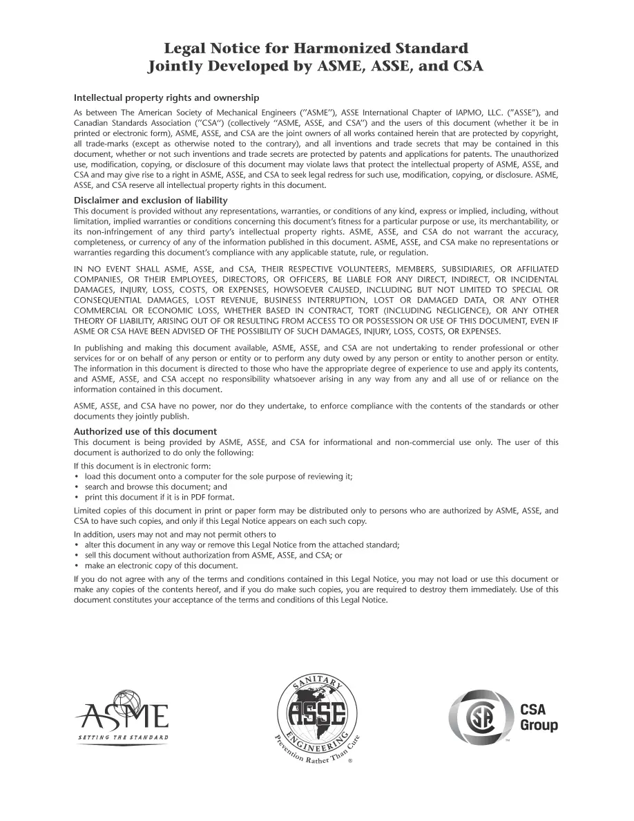 ASME A112.1002-2015/ASSE 1002-2015/CSA B125.12-15 pdf