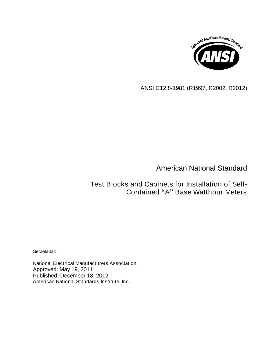 ANSI C12.8-1981 (R2002, R2012, R2021) pdf