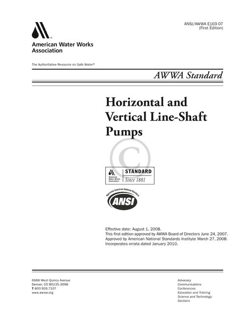 AWWA E103-07 pdf