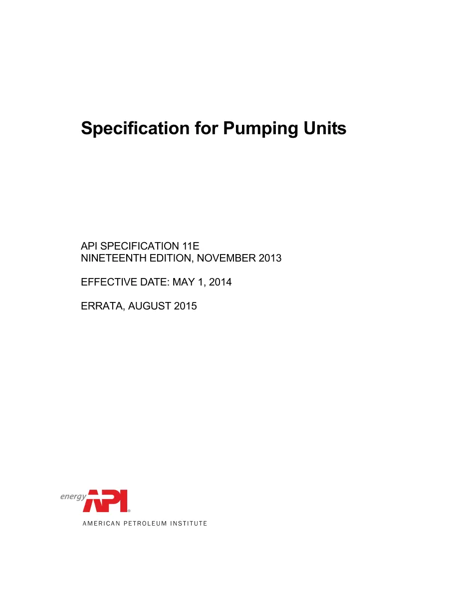 API Spec 11E pdf