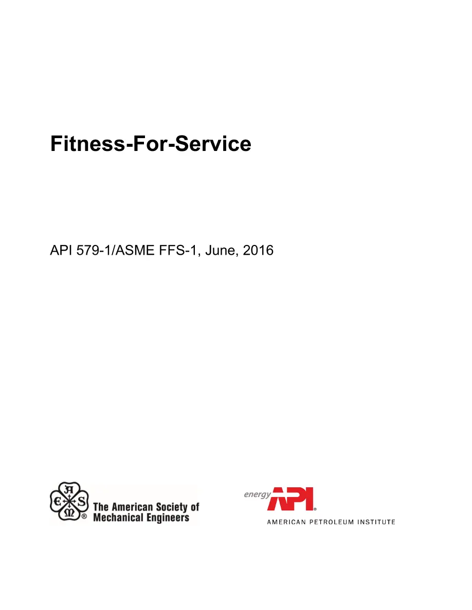 API RP 579-1 / ASME FFS-1 pdf