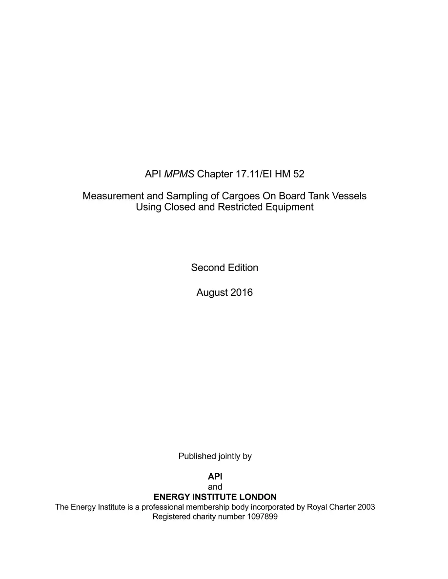 API MPMS Chapter 17.11 / EI HM 52 pdf