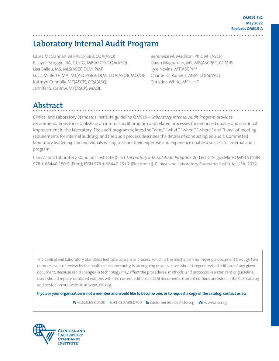 CLSI QMS15 pdf