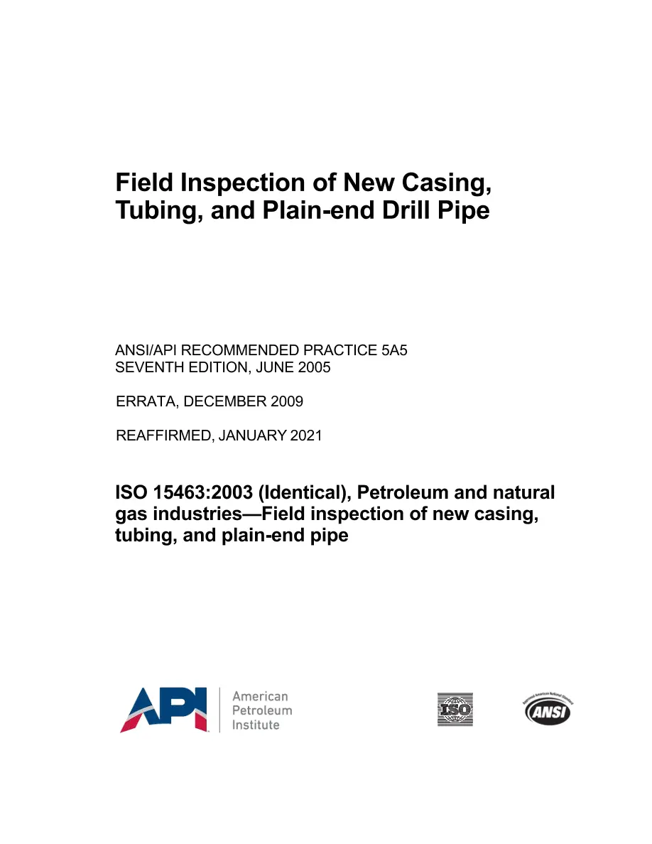 API RP 5A5 (R2021) pdf