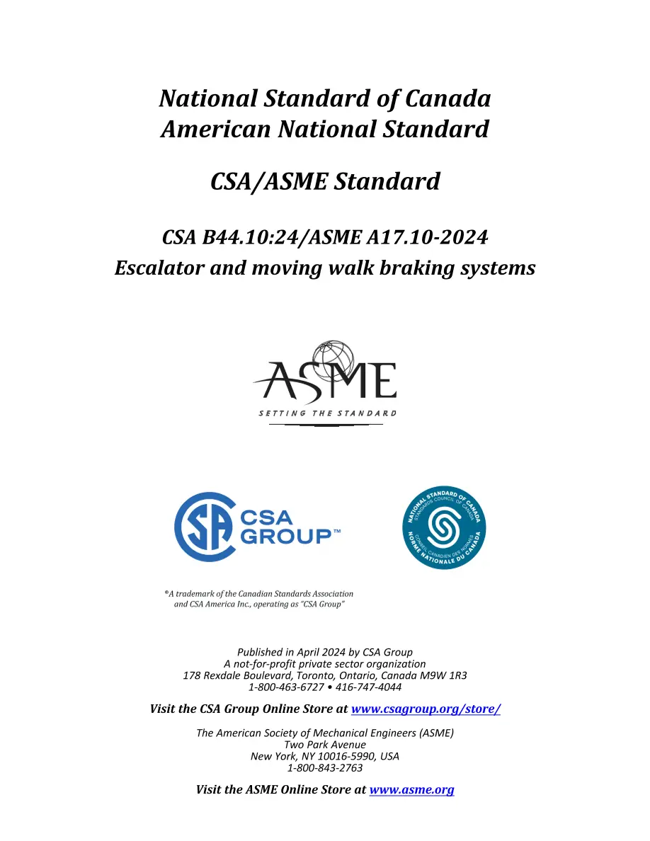 ASME A17.10-2024/CSA B44.10:24 pdf