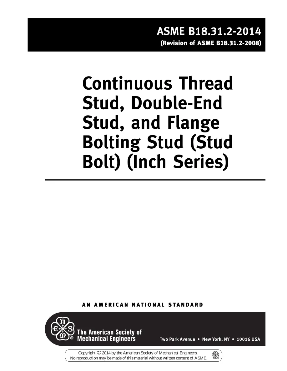 ASME B18.31.2-2014 (R2019) pdf