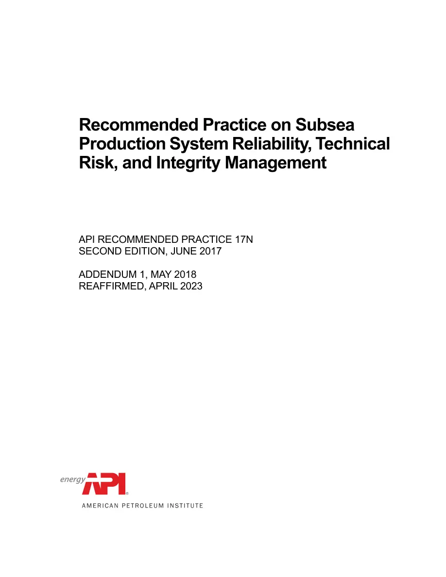 API RP 17N (R2023) pdf