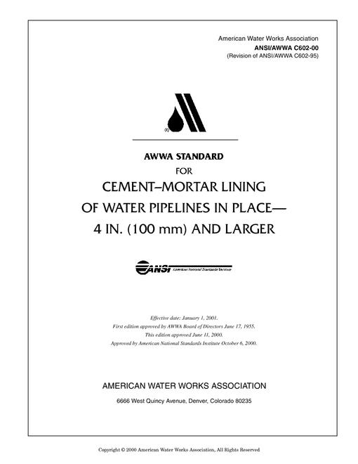 AWWA C602-00 pdf