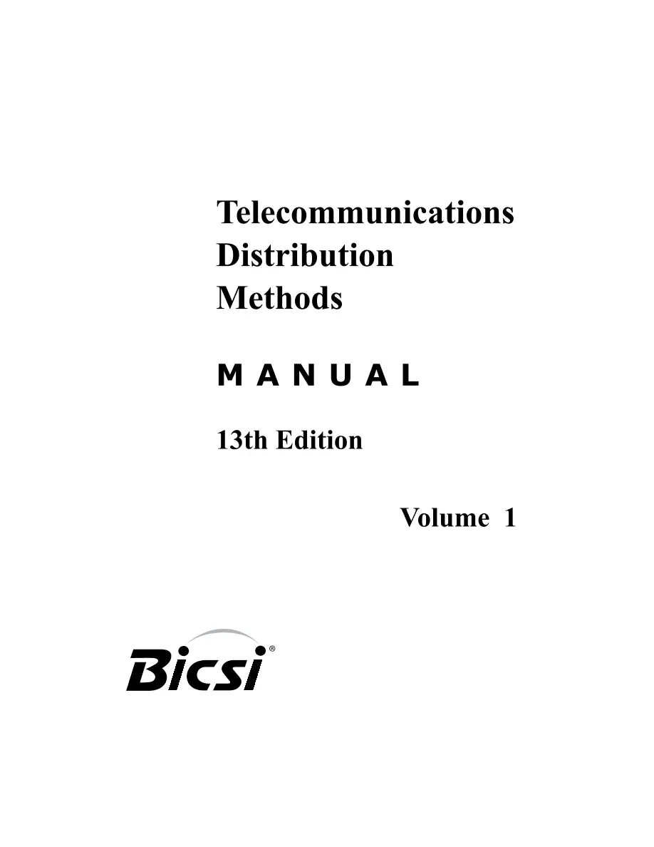 BICSI Telecommunications Distribution Methods Manual pdf